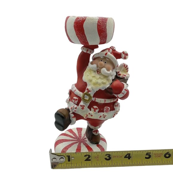 Jolly Peppermint Santa Claus Candle Holder - Picture 8 of 8